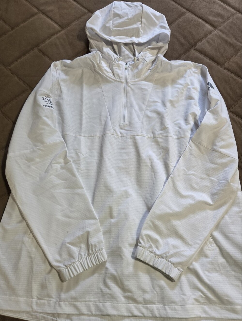 Adidas Anorak Men's White Hooded Pullover Lightweight Windbreaker. Sz XL NWT